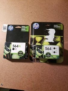 Confezione 2 cartucce inchiostro nero HP 564XL e HP564 nuove sigillate originali 2018 2019 - Foto 1 di 6