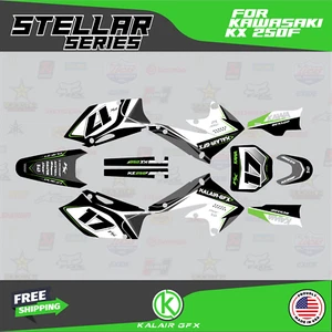 Kit de gráficos para Kawasaki KX250F (2004-2005) KX 250F serie Stellar - verde - Imagen 1 de 6