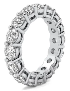 5 Ct Round Lab Grown Diamond Eternity Band Ring 14k E VS GIA Authenticated Sz 8 - Picture 1 of 5