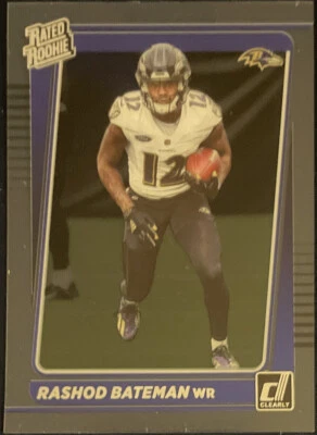 2021 Panini Clearly Donruss RASHOD BATEMAN RATED ROOKIE Acetate #66 Ravens! - Image 1 of 2