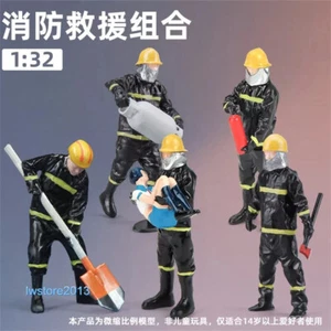 1/32 Color Firefighter Set Mini Toy Miniature Scene Prop Car Stereoscopic Model - Picture 1 of 3