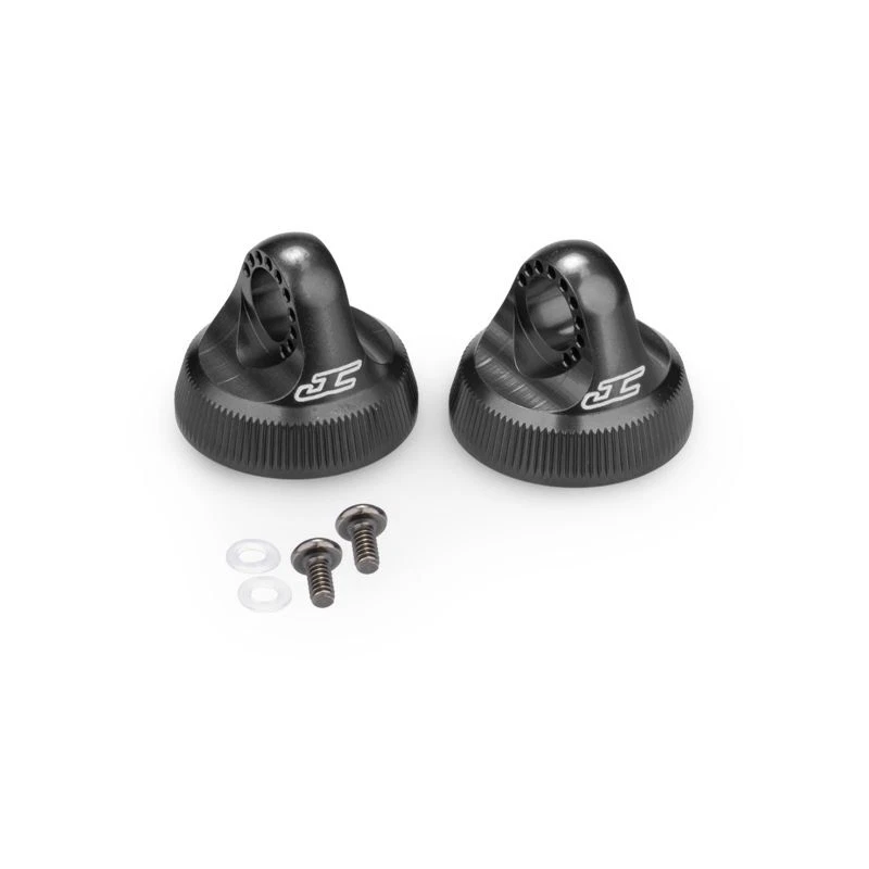 JConcepts Team Associated Fin Aluminum 13mm Black Shock Cap (2pc) 27012 - Image 1 of 1