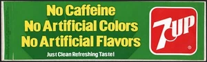 Vintage bumper sticker 7 UP No Caffeine No Artificial Colors Flavors unused nrmt - Picture 1 of 2