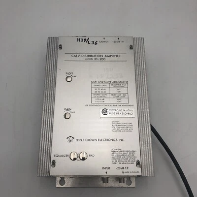 VINTAGE Triple Crown Electronics CATV Distribution Amplifer ID-200 UNTESTED READ - Image 1 of 4