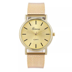 Reloj de pulsera para mujer de cuarzo de gama alta con correa dorada de vidrio distinguido - Imagen 1 de 2