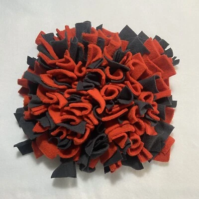 Dog Slow Feeder Puzzle Toy Scent Work Mat Medium Snuffle Mat Burnt Orange & Gray - Image 1 of 4