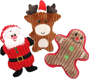 3 Pcs Christmas Dog Squeak Toys, Plush Dog Toy, Small Dog Pets - Picture 1 of 12
