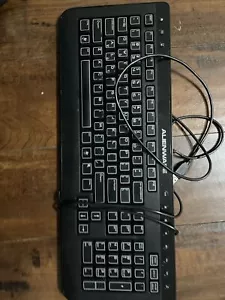 Dell AlienWARE Multimedia Slim US Eng Ergonomic USB Keyboard 40CM0 SK-8165 H9Y23 - Picture 1 of 9