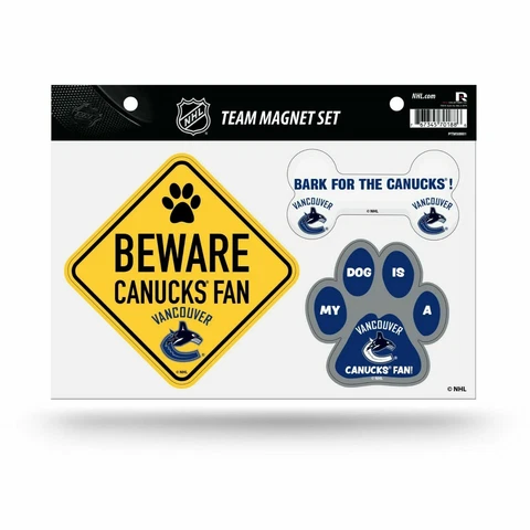 NEW! VANCOUVER CANUCKS PET DOG MAGNET SHEET SET BEWARE FAN LICENSED Cover