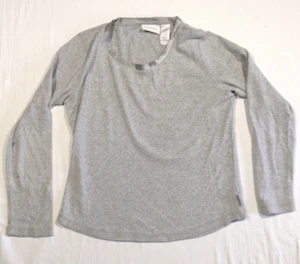 Blusa Lizwear Jeans Mujer M Gris Jaspeado Manga Larga Camiseta Claiborne Top - Imagen 1 de 12