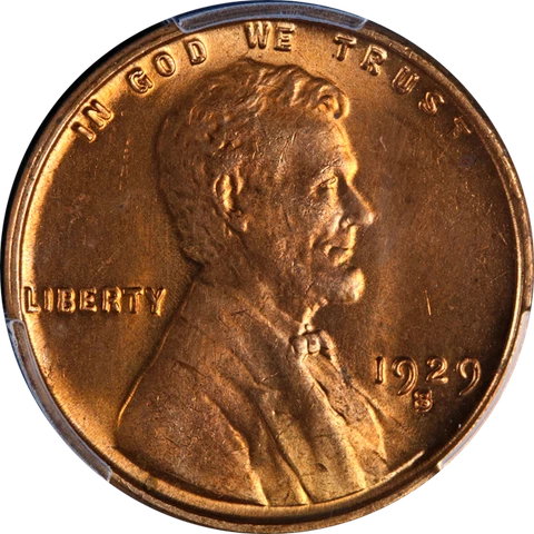 1929-S Lincoln Cent PCGS MS64 RD Great Eye Appeal Strong Strike Cover