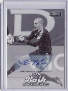 2017 Stadium Club MLS Autograph Black and White #86 Evan Bush /99 Auto