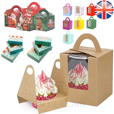 VDL Cupcake Boxes Assorted Styles Single 2 4 6 12 24 Wedding Party Gift Boxes - Image 1 of 4