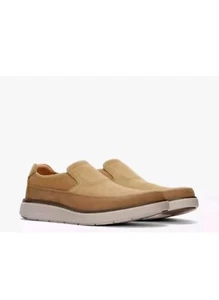 Clarks Un Abode Go Men's Dark Sand Combi Loafers UK 9.5 H / 44 Wide Fit. - Picture 1 of 6