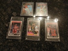 5 Collectible Trading Cards Baseball And Basketball M.Jordan M.Johnson Pete Rose