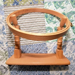 Vintage Wooden Tabletop Embroidery Hoop Stand 10 inch Adjustable Made England - Picture 1 of 6