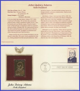 USA7 #2216f U/A GOLDEN REPLICA FDC 6th John Adams Quincy - Imagen 1 de 1