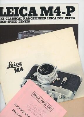 Leica M and M4-P, 1969 PAPER LOT: Ad. Catalogs, Price List, Sales Card, Envelope - Image 1 of 4