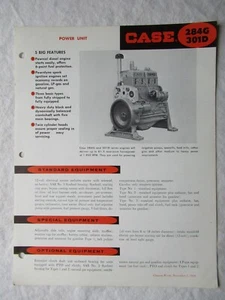 J.I. Case 284G 301D Pwer Unit Engine Specification Sheet Data Sales Brochure - Picture 1 of 2