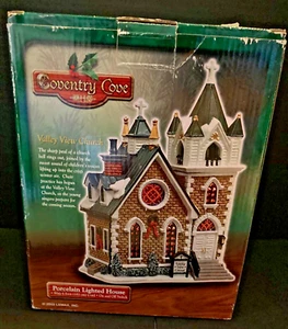 2002 Lemax Coventry Cove ”Valley View Church” Porcelain Xmas Village - AS IS - Picture 1 of 9