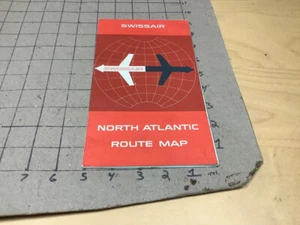 original 1961 SWISSAIR - North Atlantic Route Map / brochure - 1961 - Picture 1 of 4