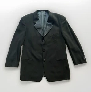 Vintage Giorgio Armani 41R Made in Italy Black Virgin Wool 3Btn Tuxedo Jacket - Picture 1 of 6
