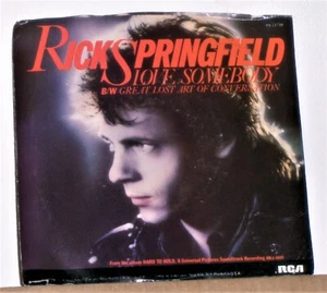 Rick Springfield - Love Somebody / The Great Lost Art Of Conversation 45 Record - Picture 1 of 2