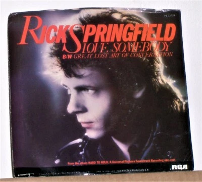 Rick Springfield - Love Somebody / The Great Lost Art Of Conversation 45 Record - Image 1 of 2