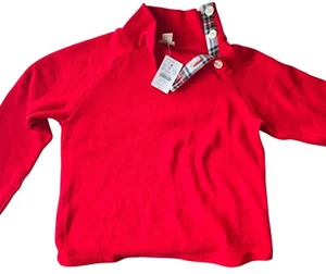  Sudadera Crewcuts by J.Crew Niñas Cuello Botón, Roja, Talla Grande (10-11) - Imagen 1 de 10