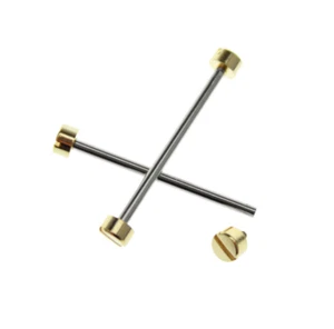 2Pcs GOLD Replacement Steel Pins Tubes Lugs For Invicta Watch Band 22-30mm L301 - Picture 1 of 2