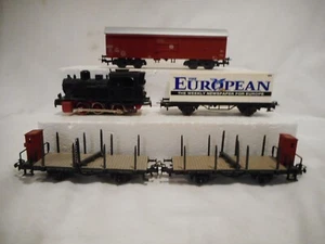 #12 Marklin HO Scale Lot of Four Assorted Freight Wagons & One Locomotive - Picture 1 of 6