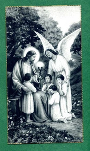 Antico SANTINO Gesù Santa COMUNIONE - Picture 1 of 1