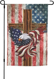 Kleiner American Eagle 12 x 18 Zoll Flagge patriotische Gartenfahnen für Kreuz  - Bild 1 von 9