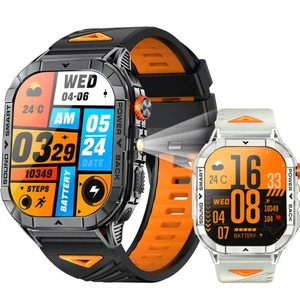Military Smart Watch (Answer/Make Calls)Flashlight Compass Sport Fitness Tracker - Picture 1 of 26