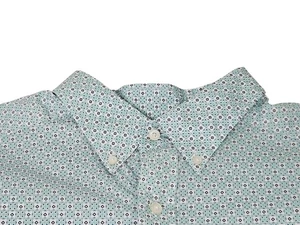 Ariat Stretch Button Down Kurzarm Hemd Geometrisch Herren XXL Grün Western - Bild 1 von 12