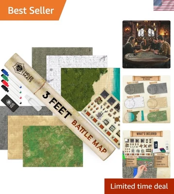 Transforma tu juego: paquete de 3 alfombrillas de juego DND de lujo con marcadores y borrador incluidos Foto 1 de 4