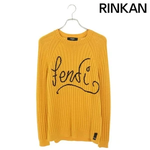 Fendi FZY451 AH33 Logo Embroidered Crew Neck Knit Men's 46 Used 6571102e3874a234 - Picture 1 of 4