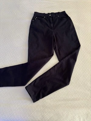 Calça jeans Laurel azul marinho Itália 36 EUA 0 reta elástica cintura alta Escada em excelente estado usado - Imagem 1 de 4