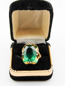 VINTAGE RING AUS NACHLASS 18KT GOLD ER FILL GRÜN - Bild 1 von 5