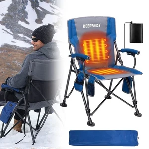 Silla de Camping Portátil Calefacción Asiento Plegable con Batería de 12V Calienta hasta 122°F - Imagen 1 de 9