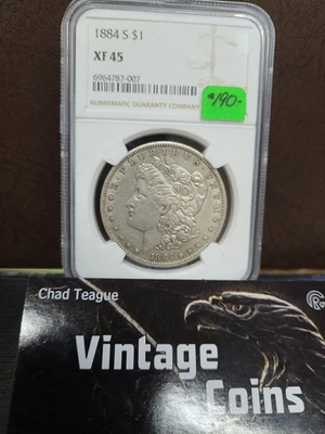 1884-S NGC XF45 MORGAN SILVER DOLLAR ⭐SEMI-KEY DATE⭐ - Image 1 of 4