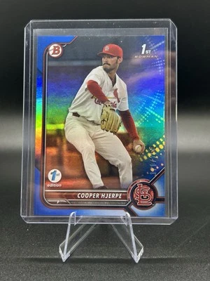 2022 Bowman Draft 1st Edition Cooper Hjerpe 1st Bowman Blue Foil /150 Cardinals - Image 1 of 3