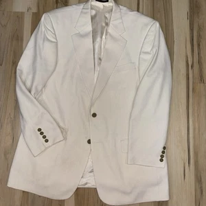 HASPEL 100% Silk Cassidy Suit Sports Blazer Jacket Ivory Size42R Wedding Classic - Picture 1 of 13