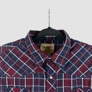 Wrangler Men’s 3XL Plaid Western Rodeo Pearl Snap Long Sleeve Button Up Shirt - Picture 1 of 10