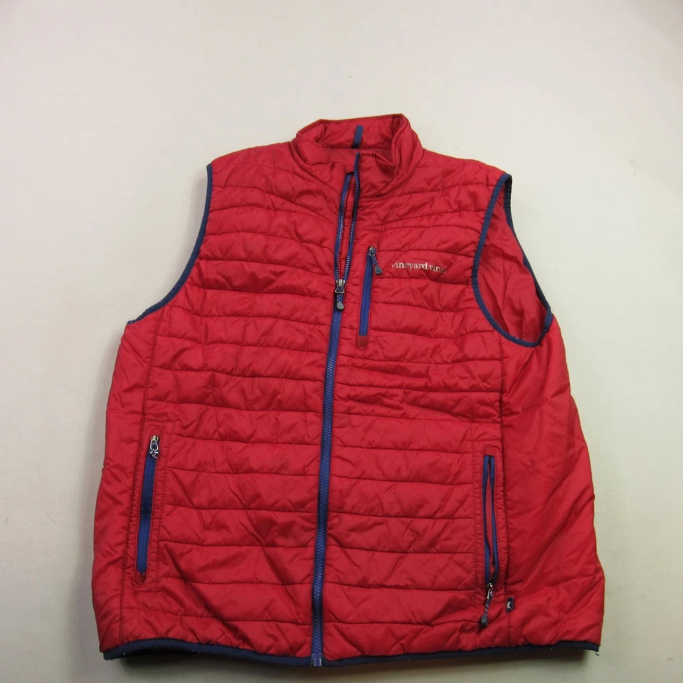 Vineyard Vines Vest Mens Large Sleeveless Lightweight Zip Pockets Outdoors Red - Image 1 of 4