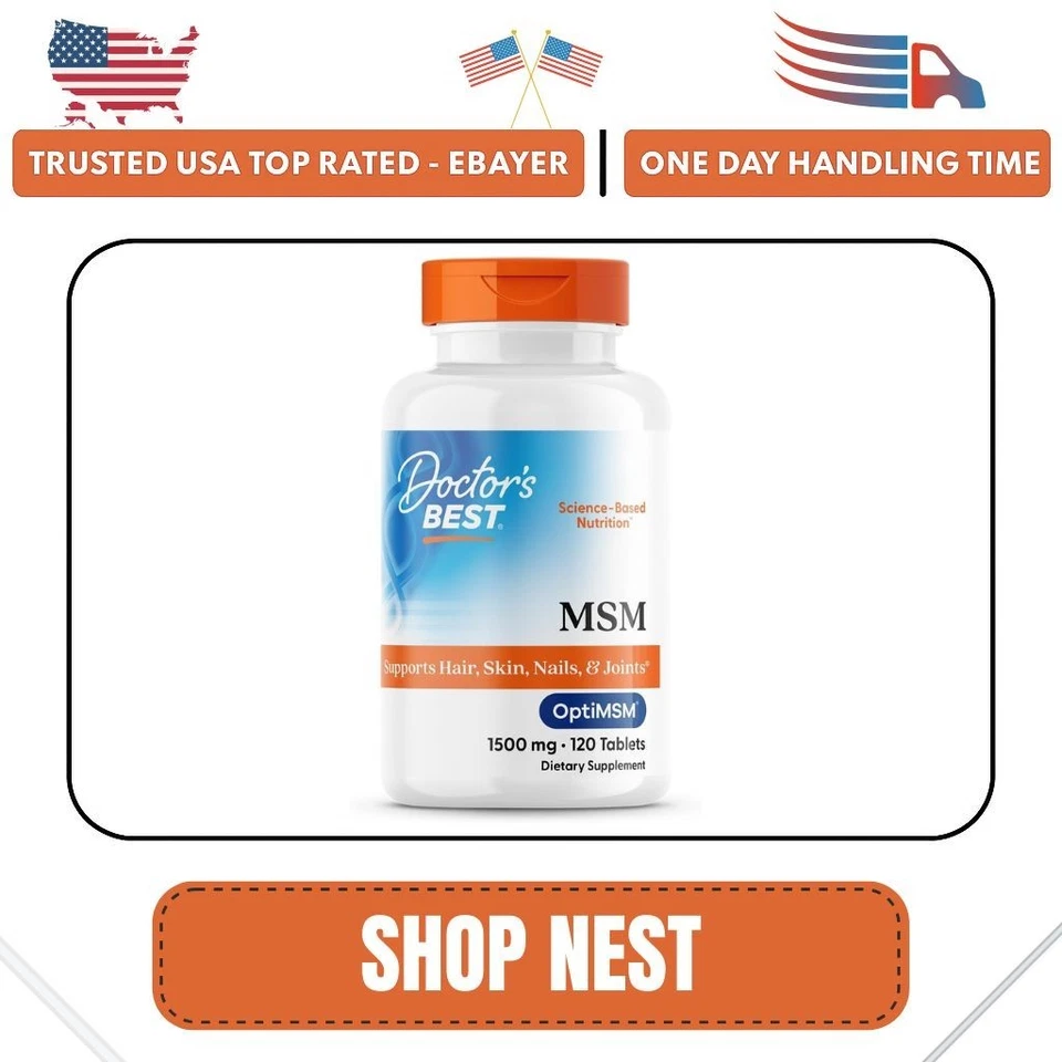 Comprimido vitamínico Doctor's Best MSM 1500 mg - 120 unidades Foto 1 de 4