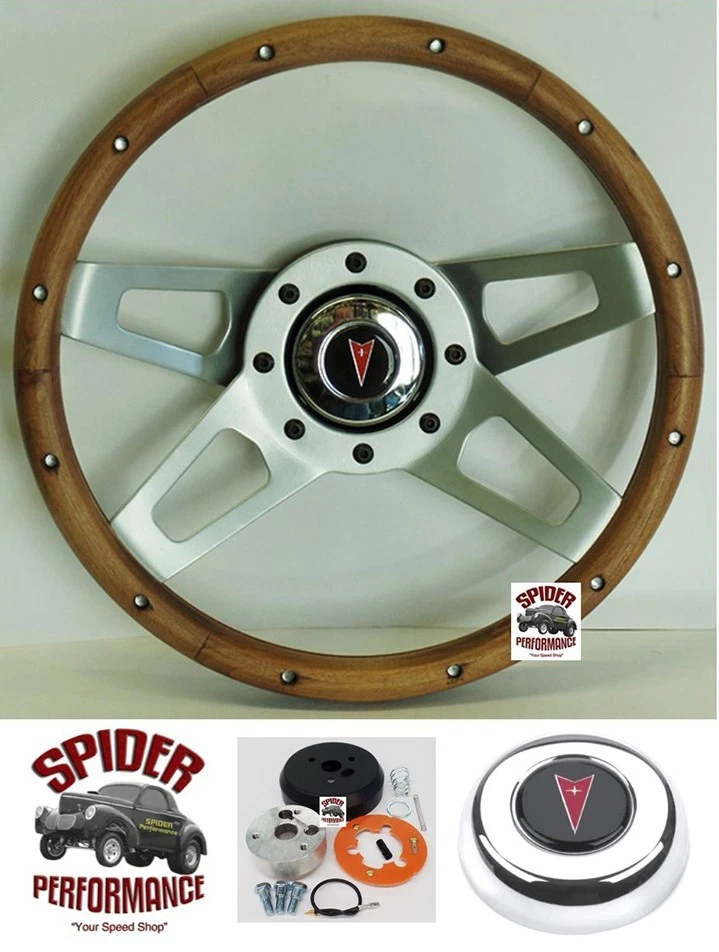 1969-1989 Pontiac wood steering wheel 13 1/2" WALNUT - Image 1 of 4