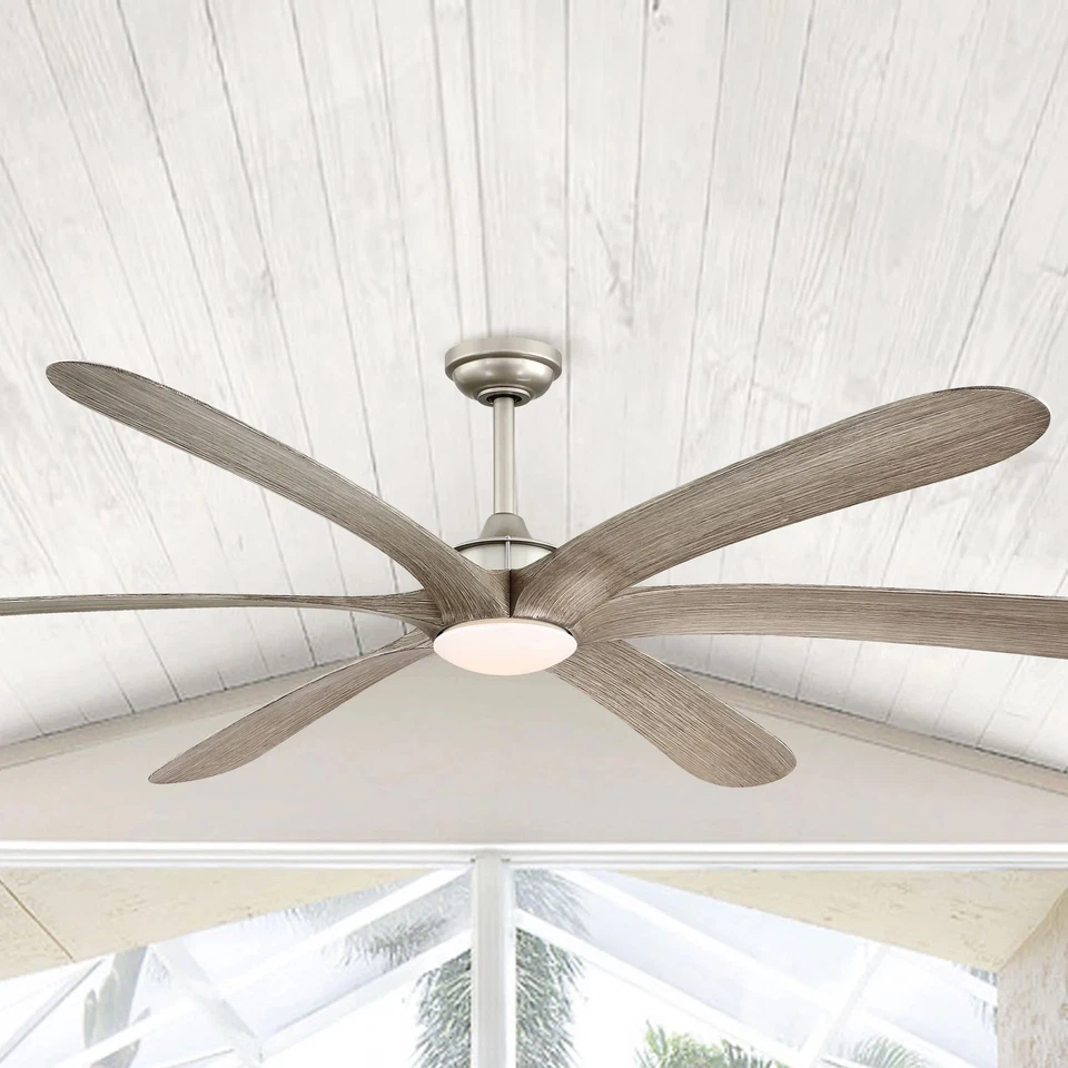 72-inch Driftwood 6-Blade Large DC Ceiling Fan with Light - Image 1 of 4