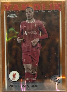 Virgil Van Dijk Orange Lava /25 2024-25 Topps Chrome UEFA (1:807 hobby packs) - Picture 1 of 2