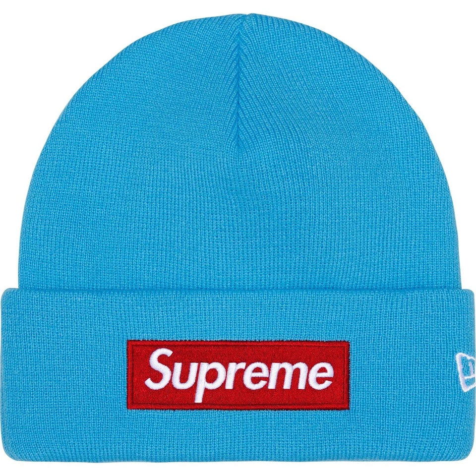 Gorro Supreme FW25 New Era Logo de Caja Puños Azul Cian Talla Única Nuevo CONFIRMADO Foto 1 de 1